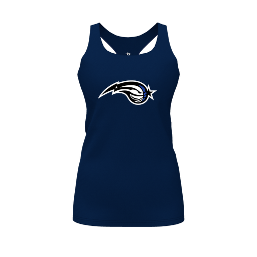 [CUS-DFW-RCBK-PER-NVY-FYS-LOGO2] Racerback Tank Top (Female Youth S, Navy, Logo 2)
