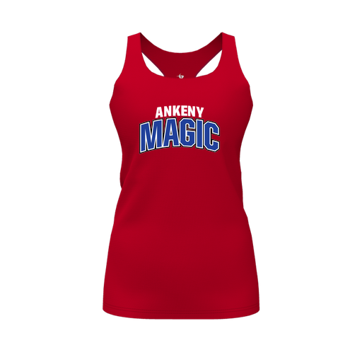 [CUS-DFW-RCBK-PER-RED-FYS-LOGO1] Racerback Tank Top (Female Youth S, Red, Logo 1)