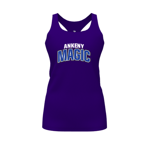 [CUS-DFW-RCBK-PER-PUR-FYS-LOGO1] Racerback Tank Top (Female Youth S, Purple, Logo 1)