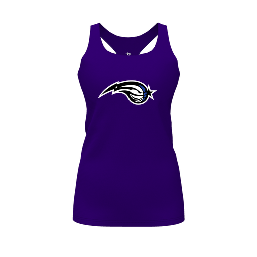 [FT0TRBPP-FYS-LOGO2] Decker Racerback Tank Top (Female Youth S, Purple, Logo 2)