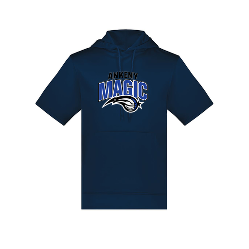 [6871.065.S-LOGO3] Men's Dri Fit Short Sleeve Hoodie (Adult S, Navy, Logo 3)