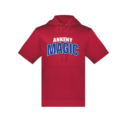[6871.083.S-LOGO1] Men's Dri Fit Short Sleeve Hoodie (Adult S, Red, Logo 1)