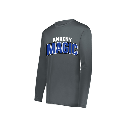 [222822.059.XS-LOGO1] Men's LS Smooth Sport Shirt (Adult XS, Gray, Logo 1)