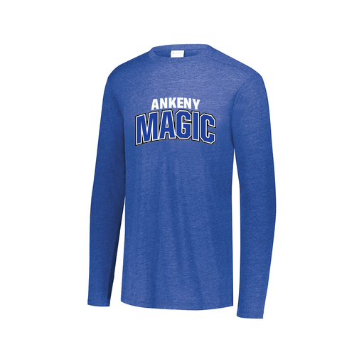 [FTLCUBRY-AXS-LOGO1] Decker Men's Tri-Blend T-Shirt - Long Sleeve (Adult XS, Royal, Logo 1)
