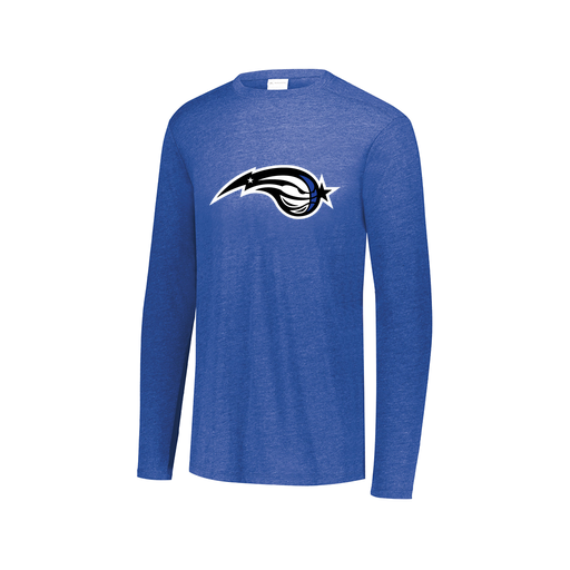 [FTLCUBRY-AXS-LOGO2] Decker Men's Tri-Blend T-Shirt - Long Sleeve (Adult XS, Royal, Logo 2)