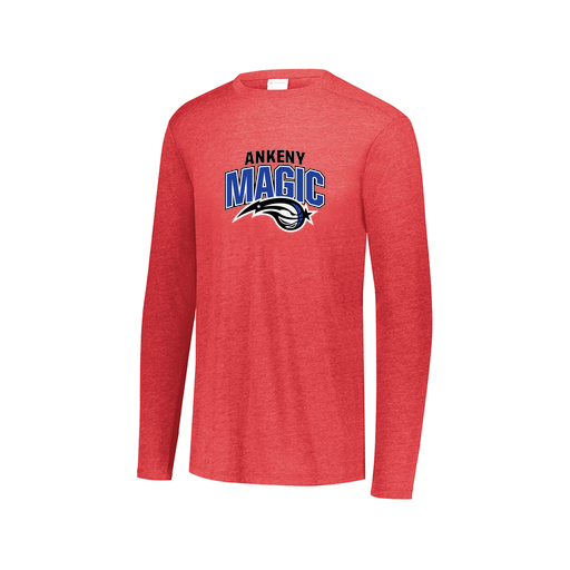[FTLCUBRD-AXS-LOGO3] Decker Men's Tri-Blend T-Shirt - Long Sleeve (Adult XS, Red, Logo 3)