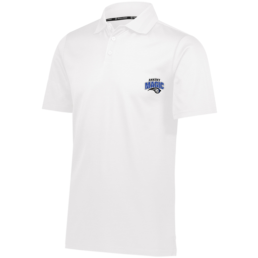 [222568.005.S-LOGO3] Men's Prism Polo (Adult S, White, Logo 3)