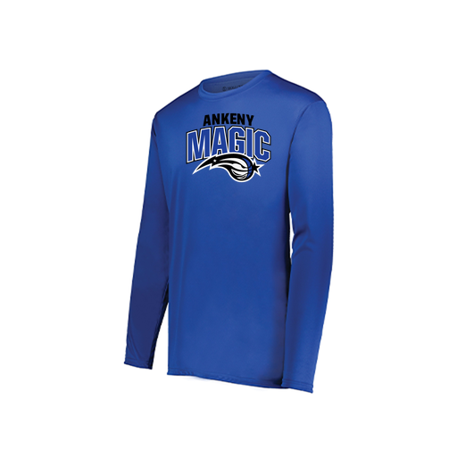 [222823.060.S-LOGO3] Youth LS Smooth Sport Shirt (Youth S, Royal, Logo 3)