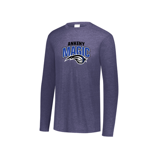 [FTLCUBNV-YS-LOGO3] Decker Youth Tri-Blend T-Shirt - Long Sleeve (Youth S, Navy, Logo 3)