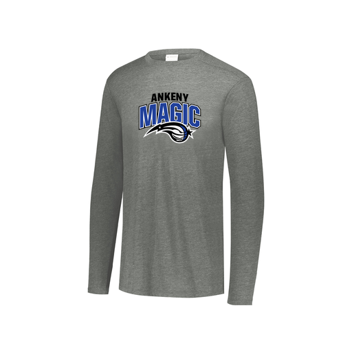 [FTLCUBGY-YS-LOGO3] Decker Youth Tri-Blend T-Shirt - Long Sleeve (Youth S, Gray, Logo 3)