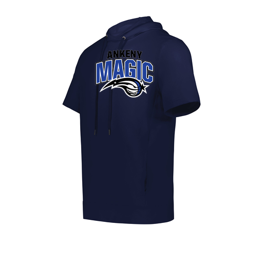 [222605.065.S-LOGO3] YOUTH VENTURA SOFT KNIT SHORT SLEEVE HOODIE (Youth S, Navy, Logo 3)