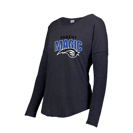 [FTLCUBNV-FAXS-LOGO3] Ladies LS Ultra-blend T-Shirt (Female Adult XS, Navy, Logo 3)