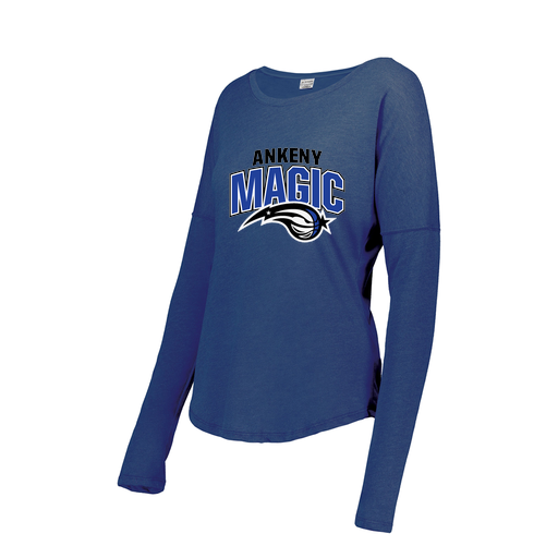 [FTLCUBRY-FAXS-LOGO3] Decker Women's Tri-Blend T-Shirt - Long Sleeve (Female Adult XS, Royal, Logo 3)